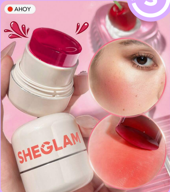 SHEGLAM Jelly-Licious – טינט היברידי לשפתיים וללחיים במרקם ג'לי, היפר-פיגמנטי ומרגיע