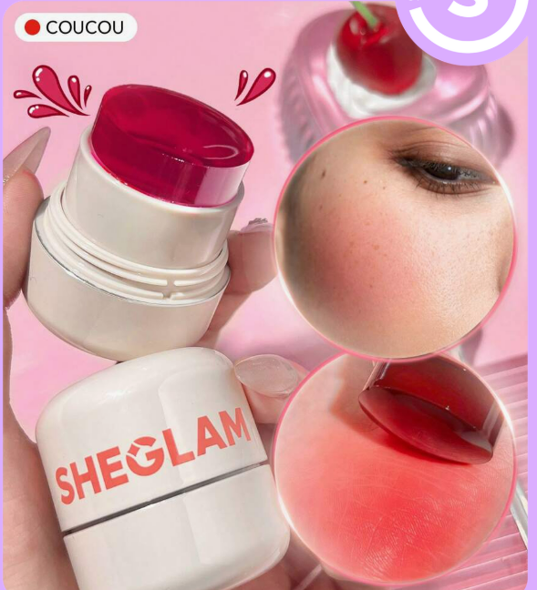 SHEGLAM Jelly-Licious – טינט היברידי לשפתיים וללחיים במרקם ג'לי, היפר-פיגמנטי ומרגיע