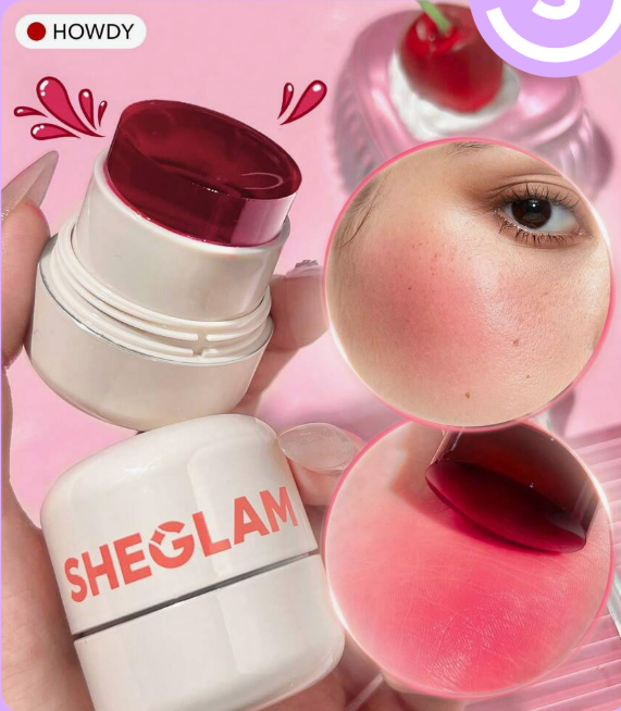 SHEGLAM Jelly-Licious – טינט היברידי לשפתיים וללחיים במרקם ג'לי, היפר-פיגמנטי ומרגיע
