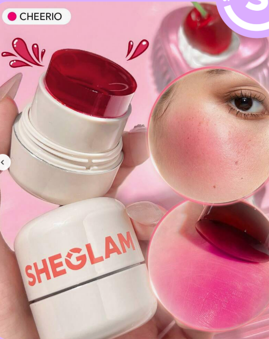 SHEGLAM Jelly-Licious – טינט היברידי לשפתיים וללחיים במרקם ג'לי, היפר-פיגמנטי ומרגיע