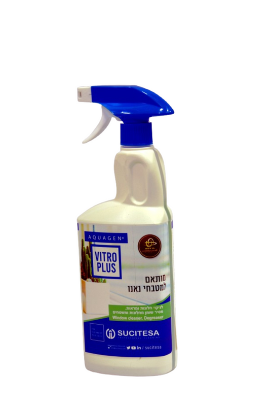 VITRO PLUS – תרסיס לניקוי והברקת חלונות ומשטחי נאנו מונע טביעות אצבע.